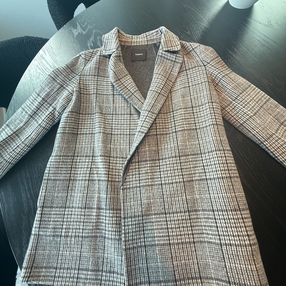 Theory Women's Gray Plaid Coat - Picture 3 of 5